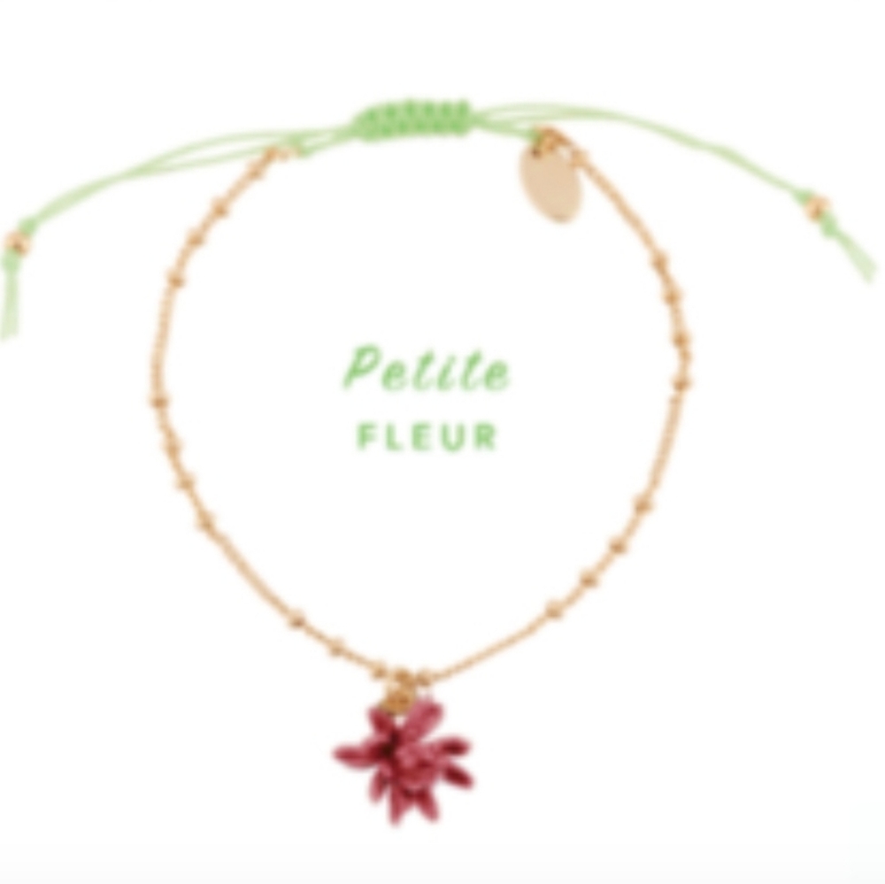 Les Nereides Paris Delicate Gold Bracelet with Petite Flower Charm